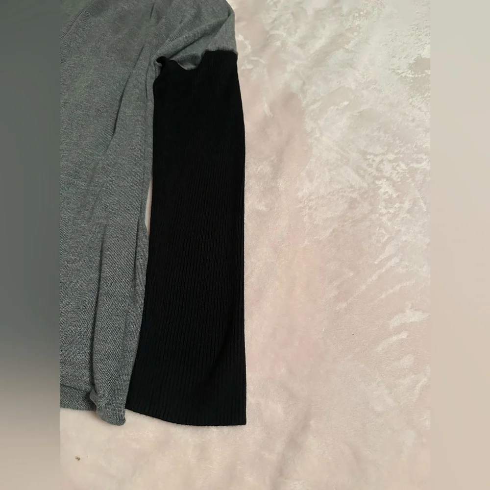 Apt 9 Gray with Black Accented Long Sleeves Open Front Cardigan, Womens Size XL - Picture 6 of 9